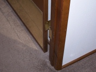 Notice how the heel of the door swings out of the way.